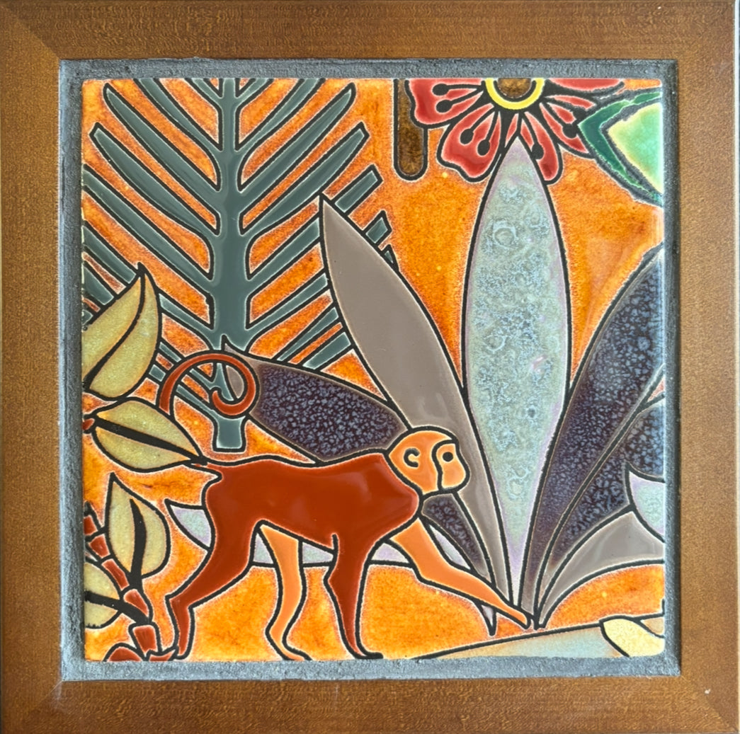 Jungle Muse - Framed Monkey Tile